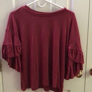 Ribbed mid sleeve top